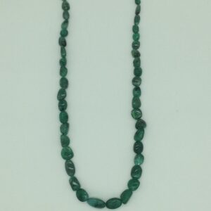 Natural Green Bariels Oval Tumbles 1 Layers Necklace JSS0135