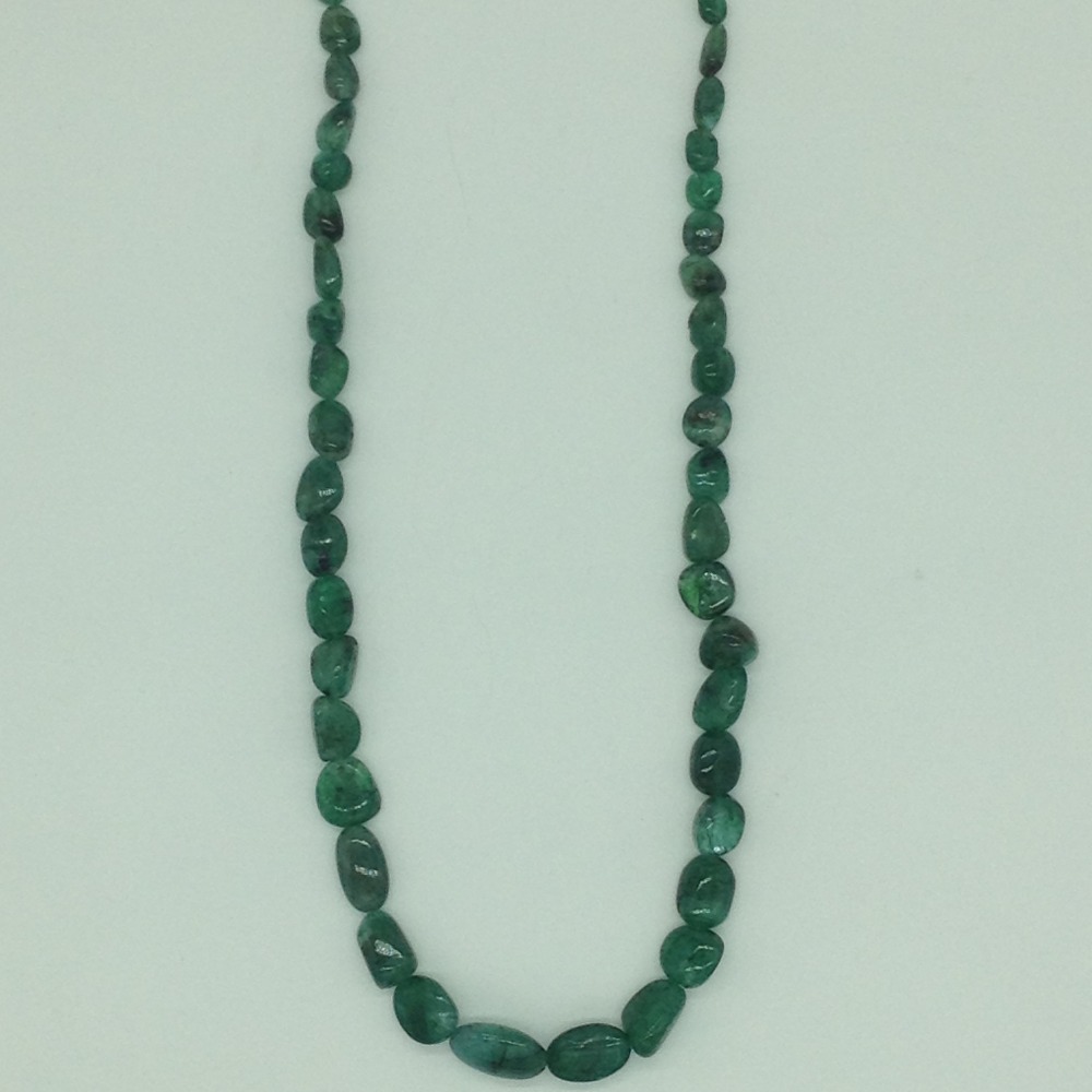 Natural Green Bariels Oval Tumbles 1 Layers Necklace JSS0135