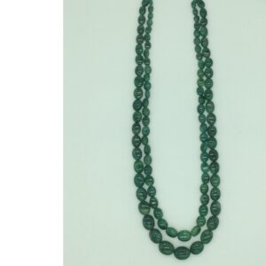 Natural Green Bariels Oval Aweja 2 Layers Necklace JSS0134