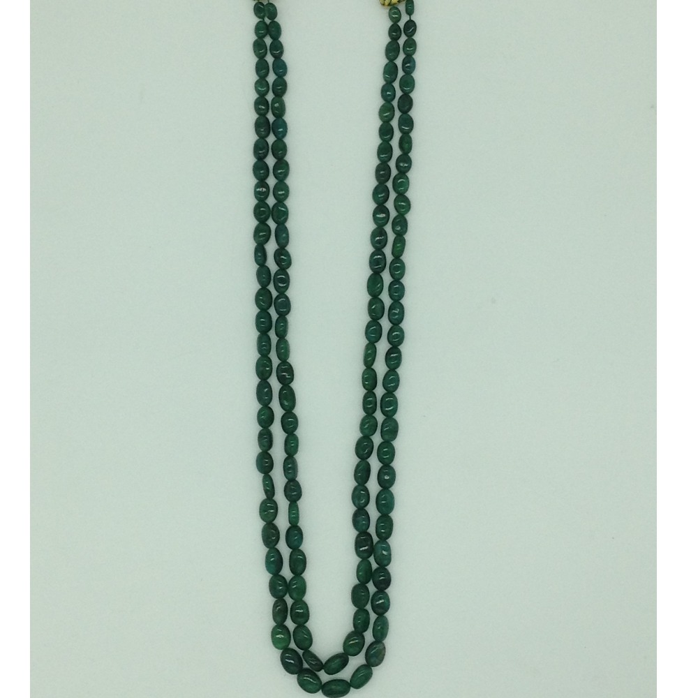 Natural Green Bariels Oval Aweja 2 Layers Necklace JSS0133
