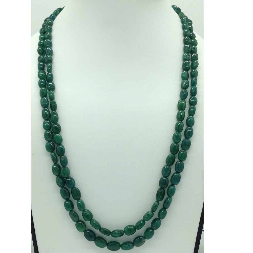 Natural Green Bariels Oval Aweja 2 Layers Necklace JSS0133