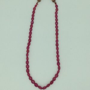 Natural Red Ruby Oval Aweja 1 Layers Necklace JSR0127
