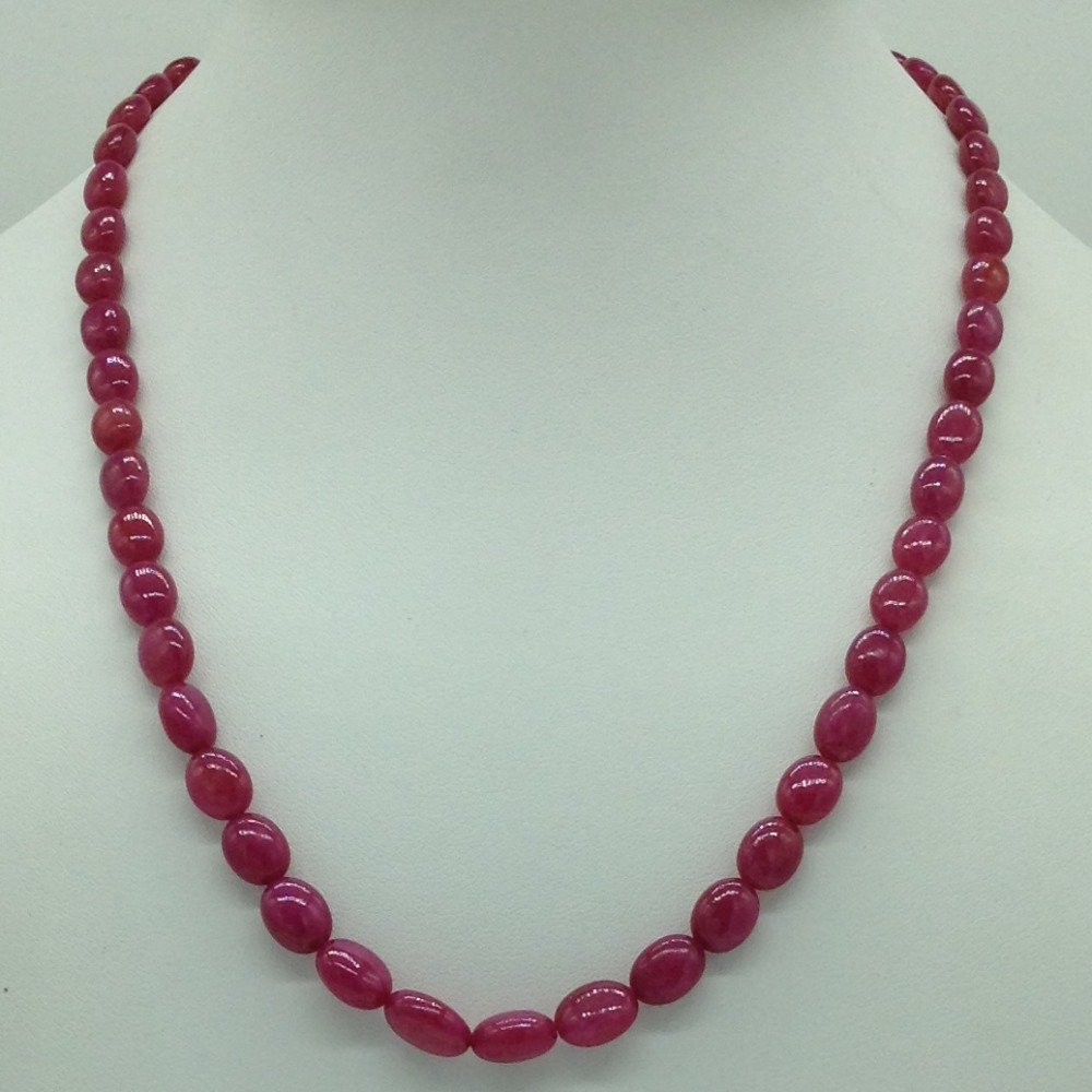 Natural Red Ruby Oval Aweja 1 Layers Necklace JSR0127