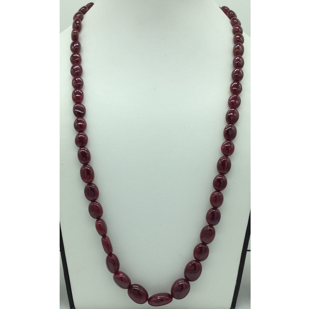 Natural Red Ruby Oval Aweja 1 Layers Necklace JSR0126