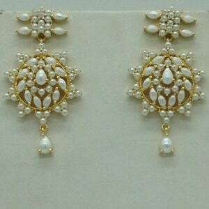 Freshwater White Button Pearls Long Haar Set JNC0106