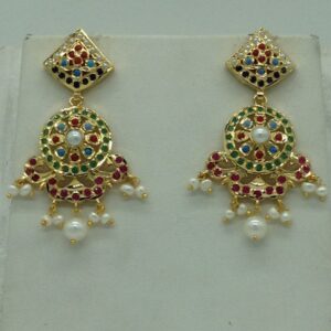Navratan amritsar ranihaar set with button pearls jps0588