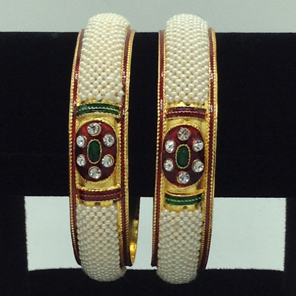Freshwater White Chid Pearls Jali Bangles JBG0281