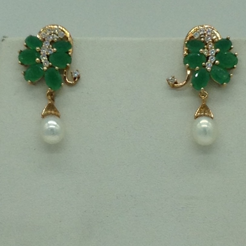 White,green cz pendent set with white zigzag mala jps0573 - Image 3