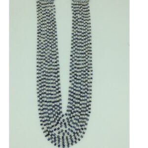 White Pearls With Sapphires 10 Layers Necklace JPM0385