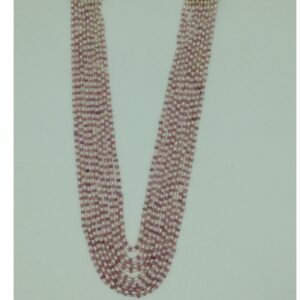 White Rice Pearls With Ruby 9 Layers Necklace JPM0383