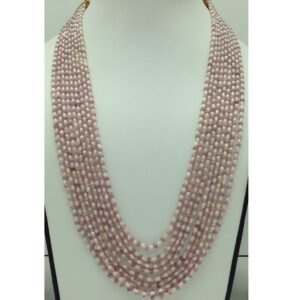 White Rice Pearls With Ruby 9 Layers Necklace JPM0383