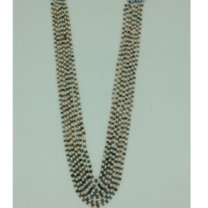 White Rice Pearls With Sapphires 7 Layers Necklace JPM0382