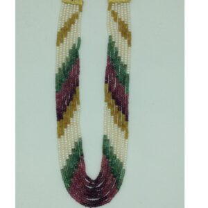 White Pearls With Stones 7 Layers Rainbow Necklace JPM0371