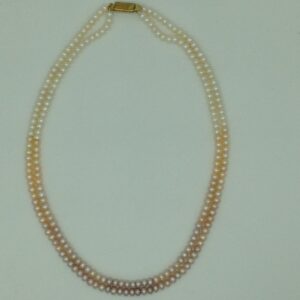 Multicoloured Shaded Flat Pearls 2 Layers Necklace JPM0366