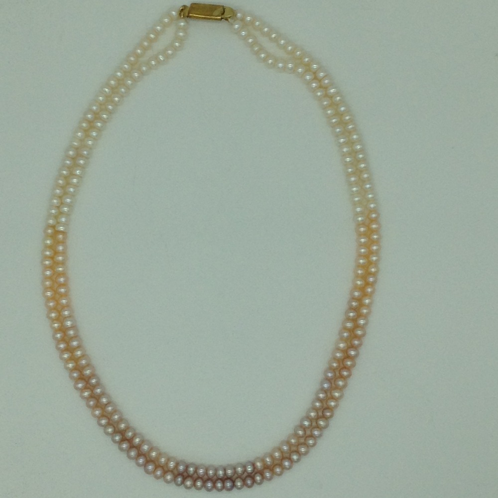Multicoloured Shaded Flat Pearls 2 Layers Necklace JPM0366