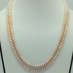 Multicoloured Shaded Flat Pearls 2 Layers Necklace JPM0366