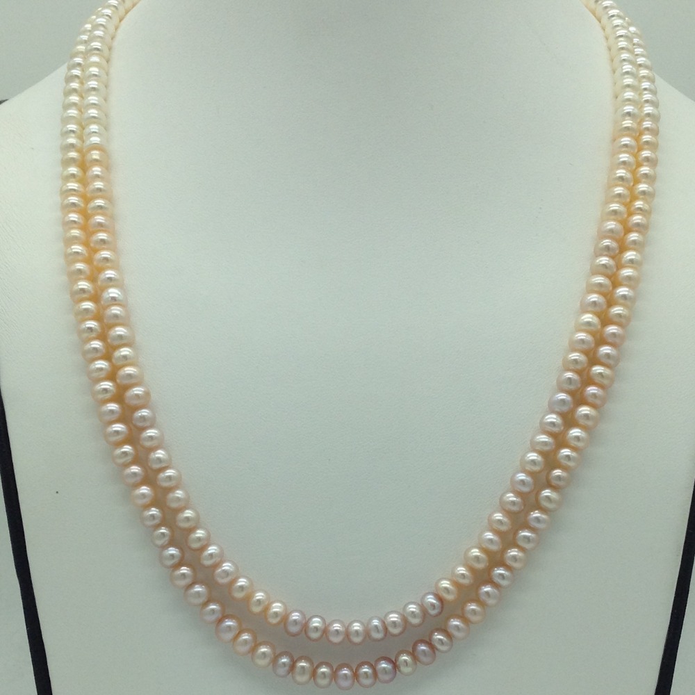 Multicoloured Shaded Flat Pearls 2 Layers Necklace JPM0366
