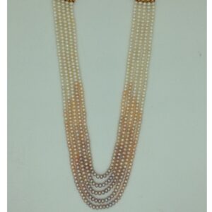 Multicoloured Shaded Flat Pearls 5 Layers Necklace JPM0364