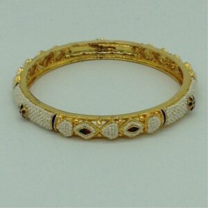 Freshwater White Khakha Seed Pearls Jali Single Bangles JBG0277