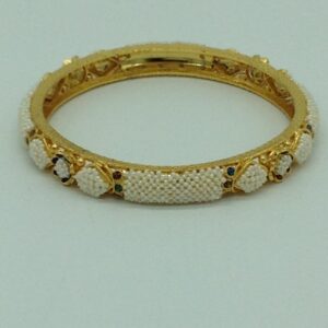 Freshwater White Khakha Seed Pearls Jali Single Bangles JBG0276