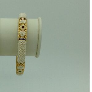 Freshwater White Khakha Seed Pearls Jali Single Bangles JBG0275