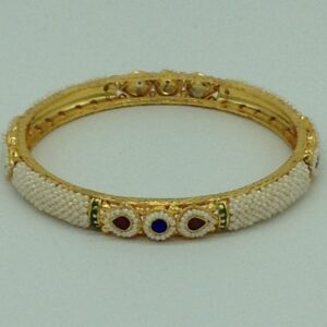 Freshwater White Khakha Seed Pearls Jali Single Bangles JBG0271