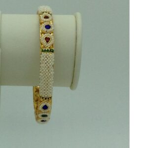 Freshwater White Khakha Seed Pearls Jali Single Bangles JBG0271