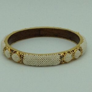 Freshwater White Khakha Seed Pearls Jali Single Bangles JBG0269