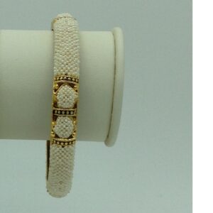 Freshwater White Khakha Seed Pearls Jali Single Bangles JBG0269