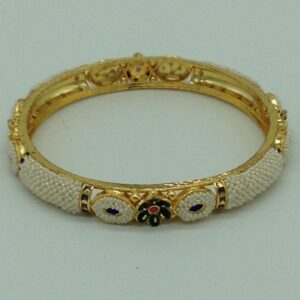 Freshwater White Khakha Seed Pearls Jali Single Bangles JBG0268
