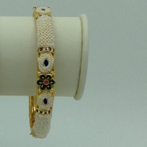 Freshwater White Khakha Seed Pearls Jali Single Bangles JBG0268