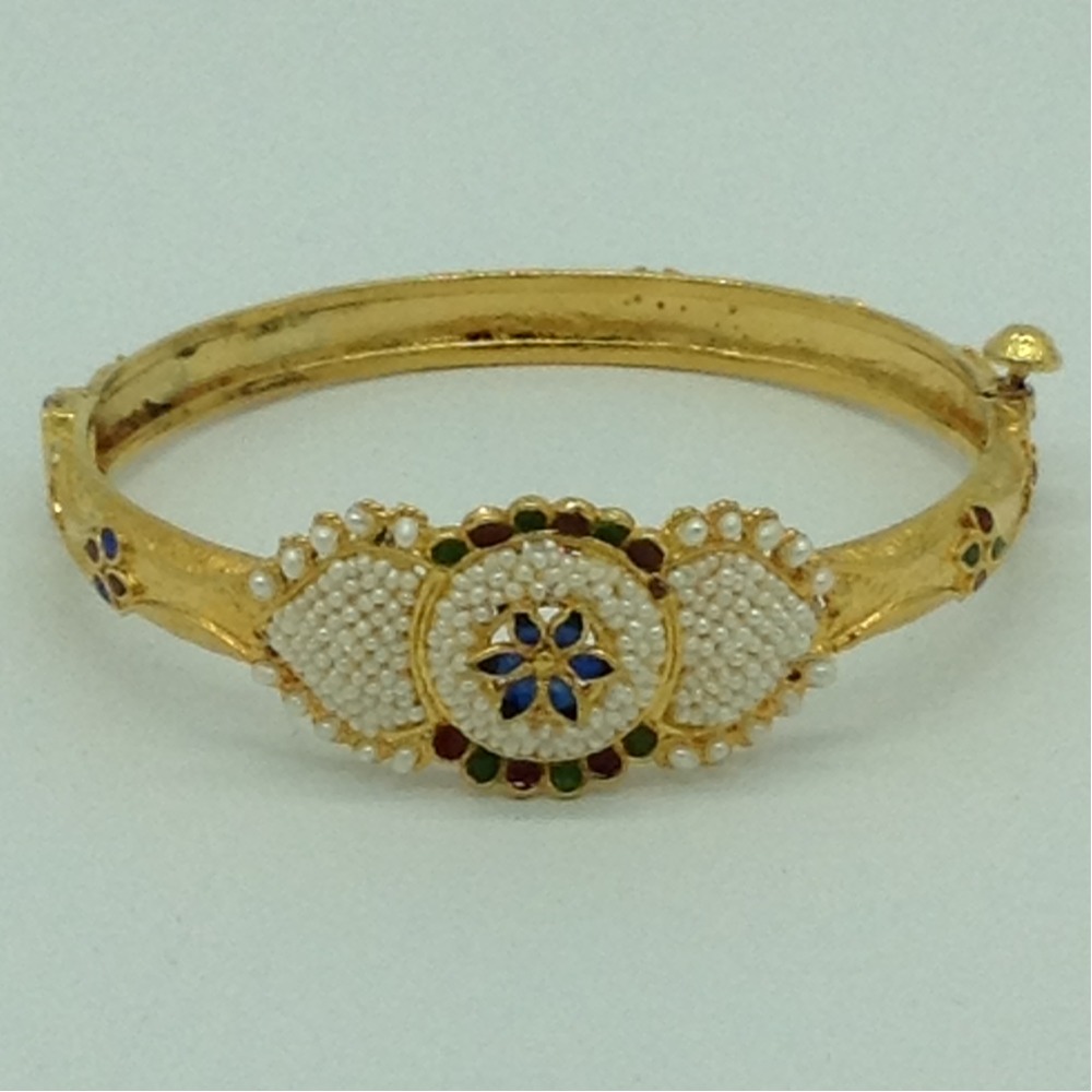 Freshwater White Khakha Seed Pearls Jali Bracelet JBG0267