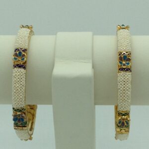 Freshwater White Khakha Seed Pearls Jali Bangles JBG0266