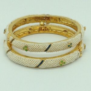 Freshwater White Khakha Seed Pearls Jali Bangles JBG0265