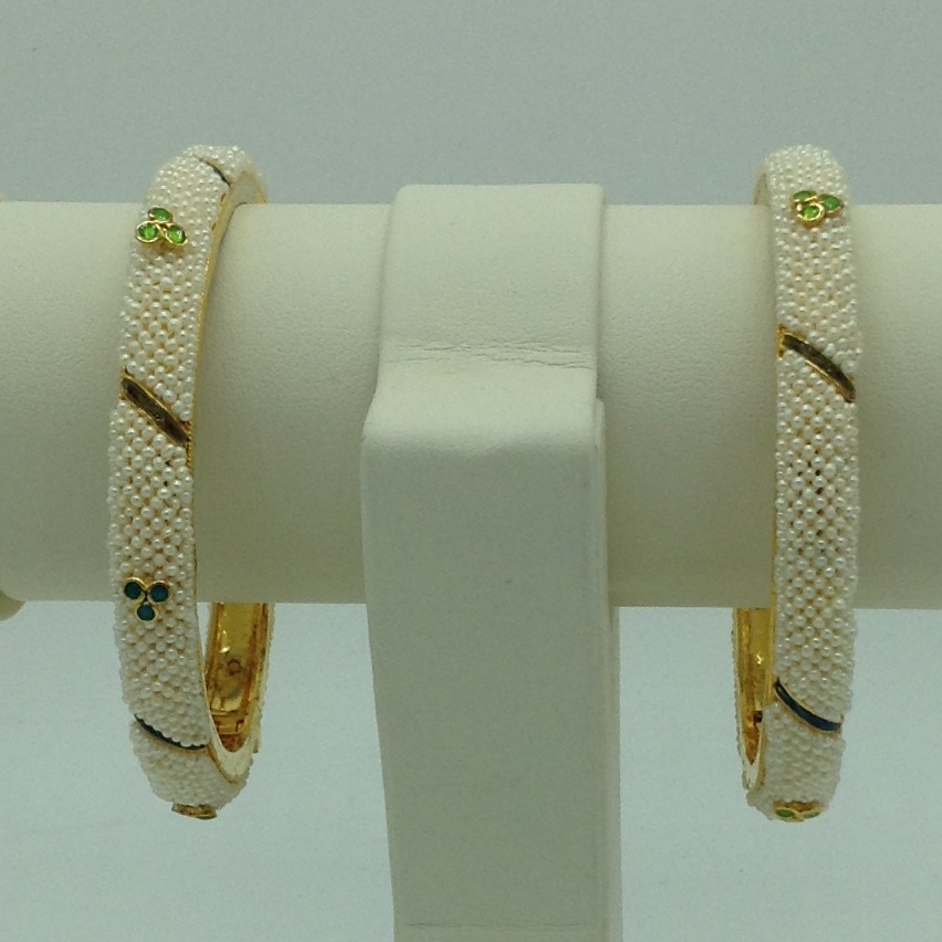 Freshwater White Khakha Seed Pearls Jali Bangles JBG0265