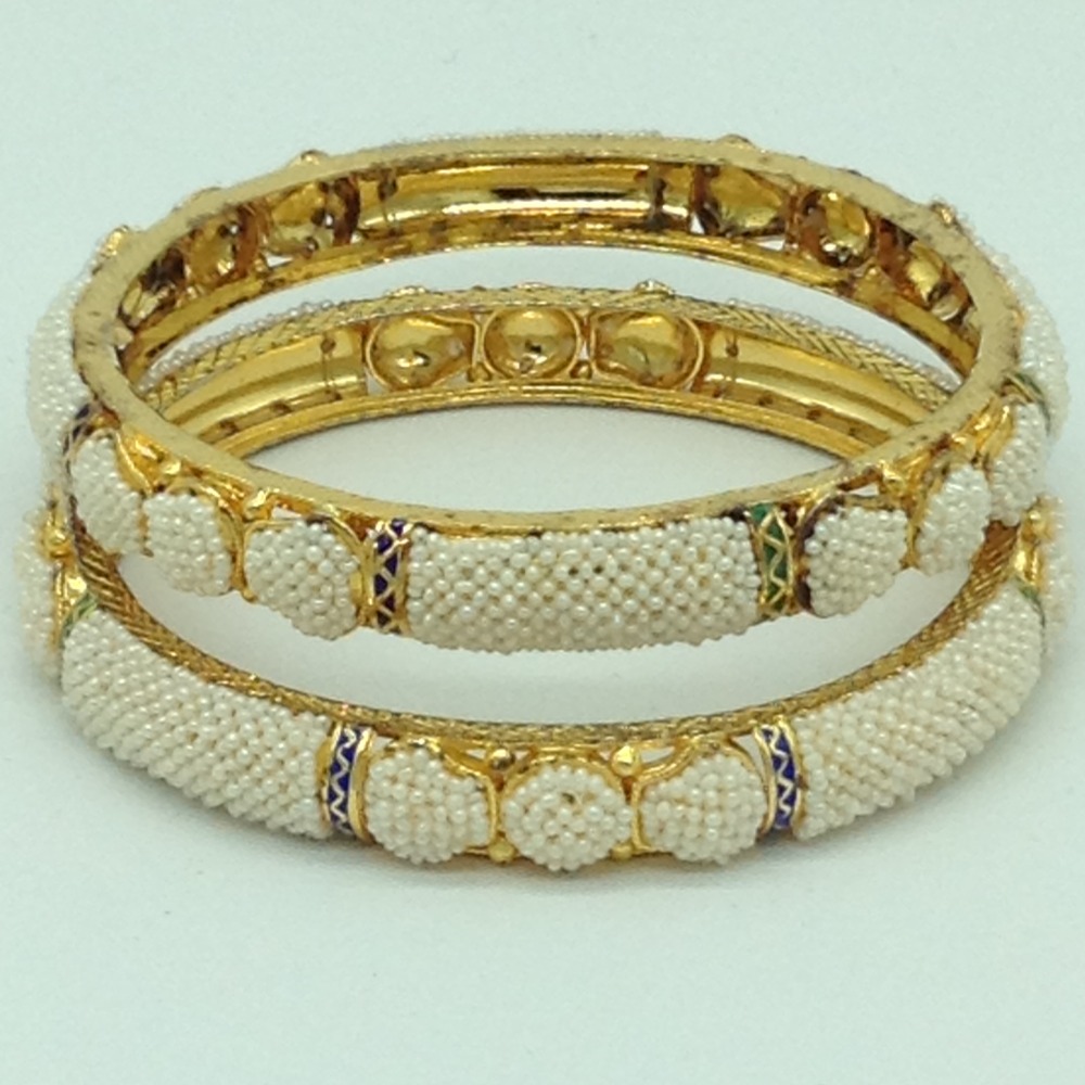 Freshwater White Khakha Seed Pearls Jali Bangles JBG0262