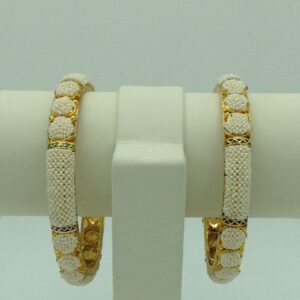 Freshwater White Khakha Seed Pearls Jali Bangles JBG0262