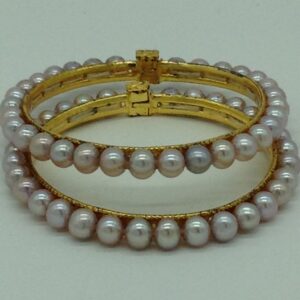 Freshwater Pink Round 3 Lines Pearls Full Set JPP1082