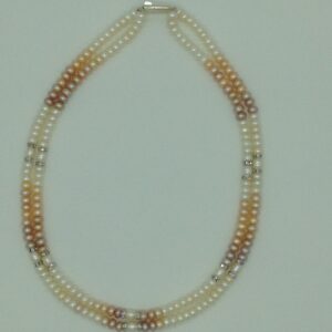 Freshwater Multicolour Flat Shaded 2 Lines Pearls Full Set JPP1081