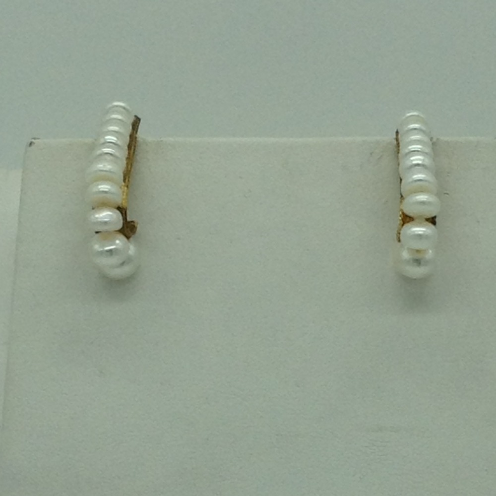 Freshwater White Flat Graded 2 Lines Pearls Full Set JPP1079
