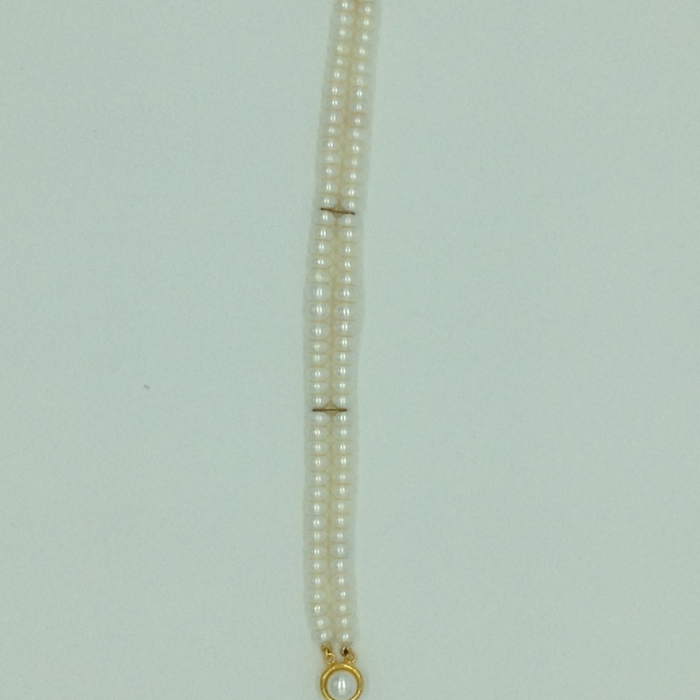 Freshwater White Flat Graded 2 Lines Pearls Full Set JPP1079