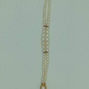 Freshwater White Round Graded 2 Lines Pearls Full Set JPP1078