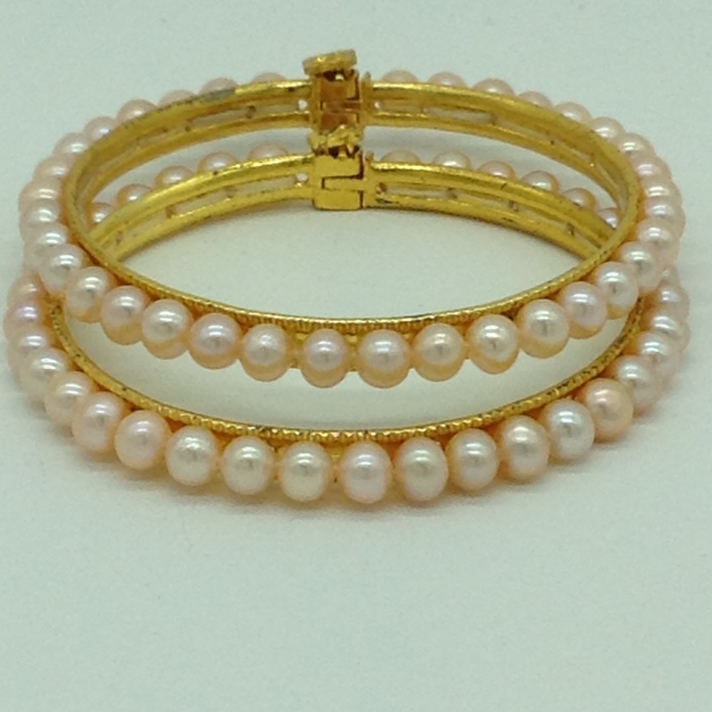 Freshwater Orange Round 3 Lines Pearls Full Set JPP1077