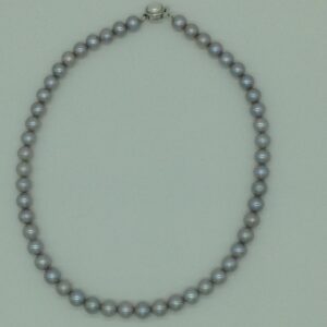 Freshwater Steel Grey Round 1 Lines Pearls Full Set JPP1071