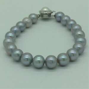 Freshwater Steel Grey Round 1 Lines Pearls Full Set JPP1071