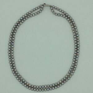 Freshwater Steel Grey Round 2 Lines Pearls Full Set JPP1068