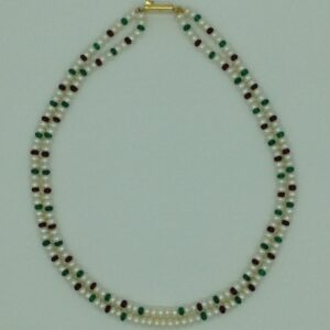 Freshwater White Flat 2 Lines Pearls Combination Full Set JPP1067