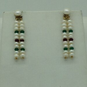 Freshwater White Flat 2 Lines Pearls Combination Full Set JPP1067