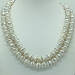 Freshwater White Jhilmil 2 Lines Pearls Full Set JPP1066