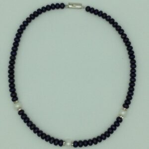 Freshwater Black and White Flat Pearls Necklace Set JPP1065